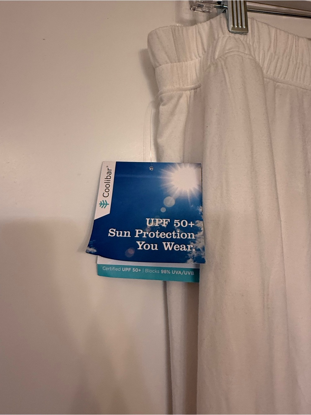 NWT Coolibar UPF 50+ White Wide Leg Swimsuit Cover Up Pants Large - Picture 5 of 6
